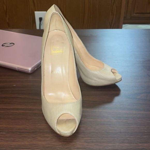 Authentic Vintage Christian Louboutin peep toe pumps